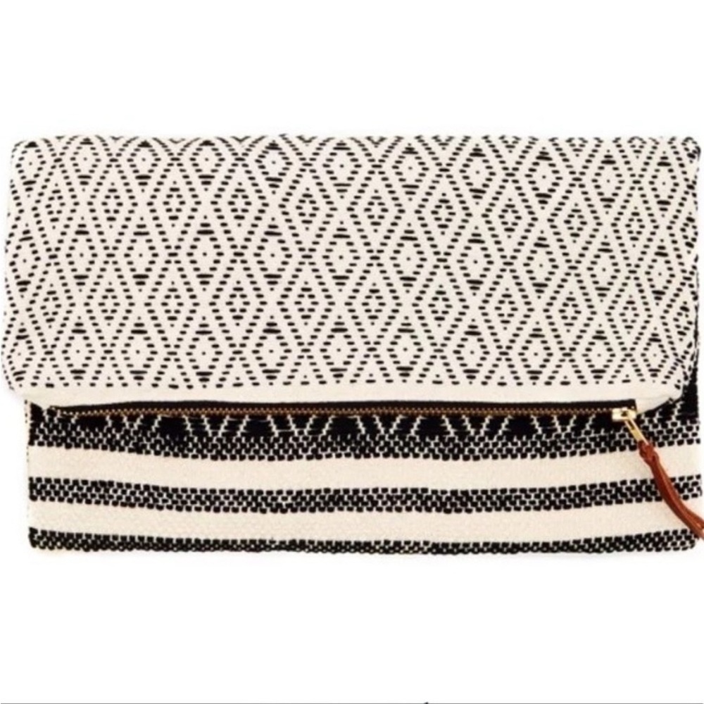 Tribe Alive Cotton Brocade Reversible Clutch Zigzag Diamond Pattern - Picture 3 of 9